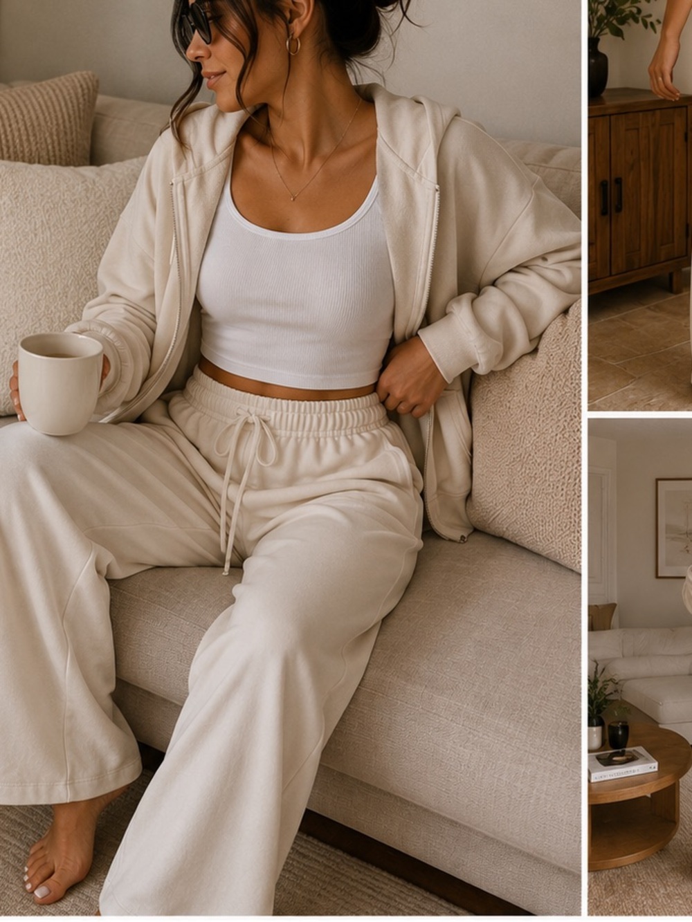 🤍 LazyPants Soft Touch Lounge Set — Size Large / medium **flaw